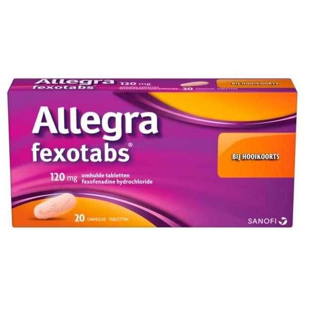 Allegra fexotabs, tabletten ('FEXOTABS') met 120 mg fexofenadine HCl (doosje a 10 stuks, voldoende voor 10 dagen)