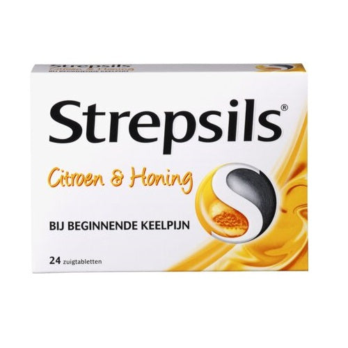 Strepsils Citroen & Honing, 24 zuigtabletten