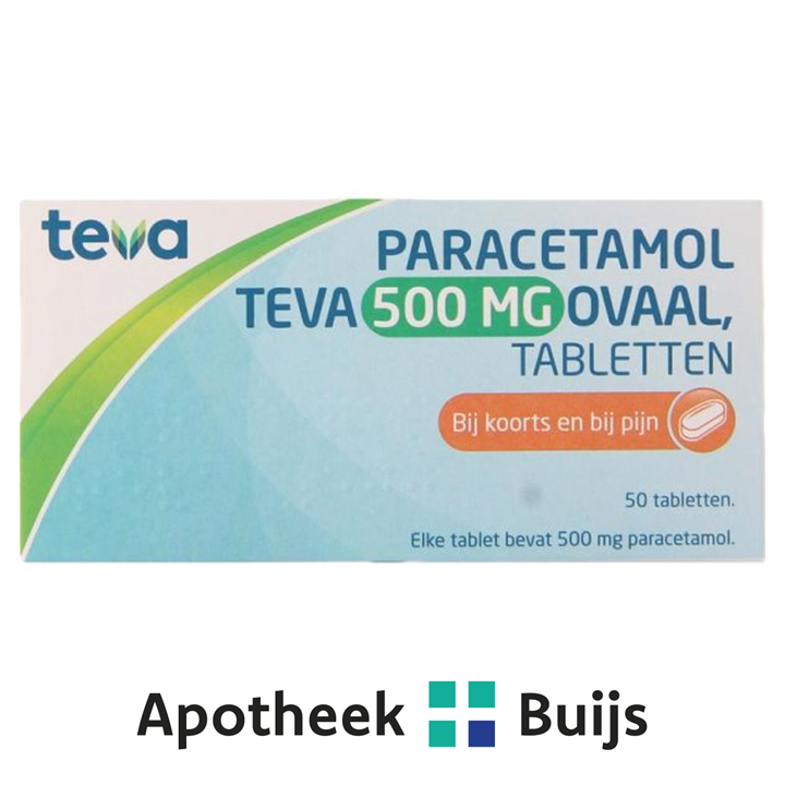 Paracetamol Teva 500 mg ovale tabletten