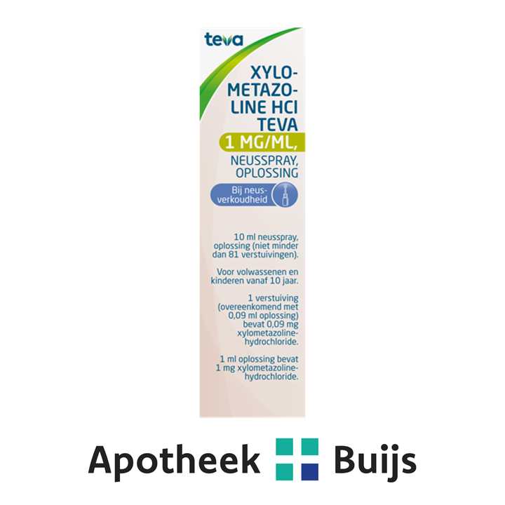 Xylometazoline Teva 1 mg/g neusspray