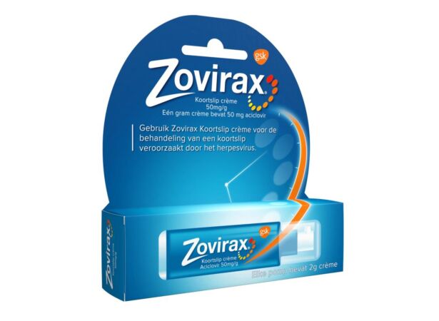 Zovirax Koortslip-crème 50 mg (tube a 2 g)